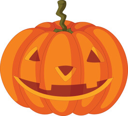 Cute carved pumpkin face for Halloween decoration