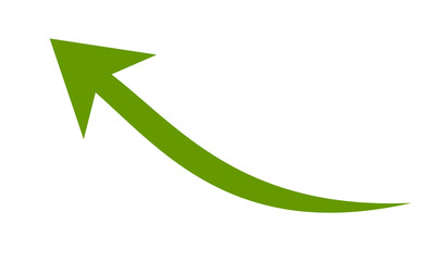 Green curved upward arrow