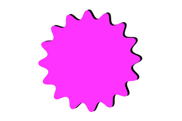 Vibrant pink starburst shape with soft shadow and smooth edges. Ideal for labels, stickers, price tags, sale badges, posters, and digital design elements