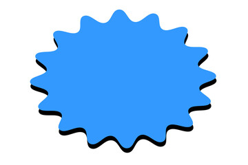 Blue starburst badge shape icon for labels, sale, discount, stickers, and graphic design projects