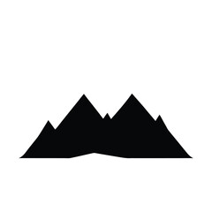 Black and white illustration of a majestic mountain range depicting rugged terrain and snowcapped peaks