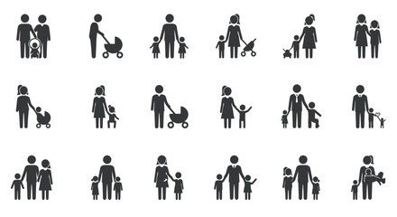 Minimalist Baby Icon Set – Cute Baby Essentials Clipart for Newborn & Nursery Design