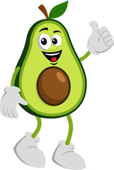 Cartoon Avocado Mascot Giving Thumbs Up