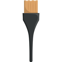 Black Hair Dye Applicator Brush with Wooden Handle and Bristles Isolated on Transparent Background for Hair Coloring