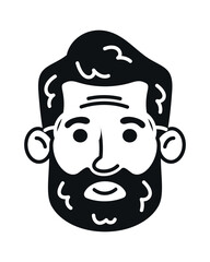 Young hipster man doodle face