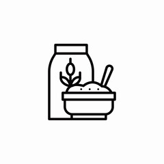 organic food powder icon sign vector