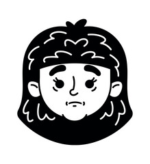 Confused girl child doodle face