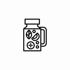 smoothie jar fruits icon sign vector