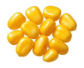 Fototapeta premium Plump, glossy corn kernels with a vibrant yellow color.