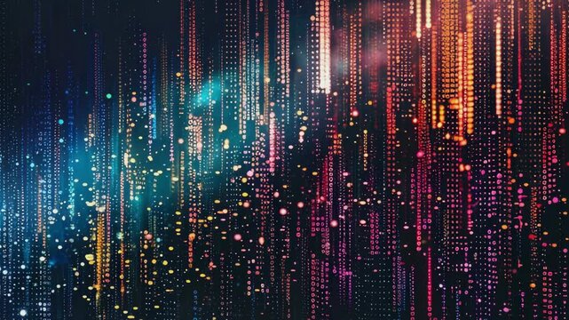Abstract Binary Software Programming Code Background, Generative AI Videos.