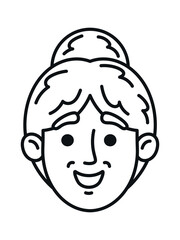 Happy smiling grandmother doodle face