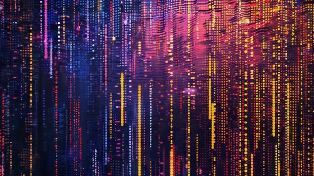 Abstract Binary Software Programming Code Background, Generative AI Videos.