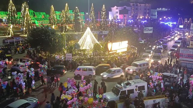 Shillong police bazar traffic in time-lapse 