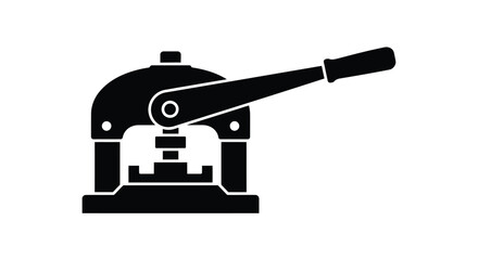Simple black and white illustration of a manual hole puncher device
