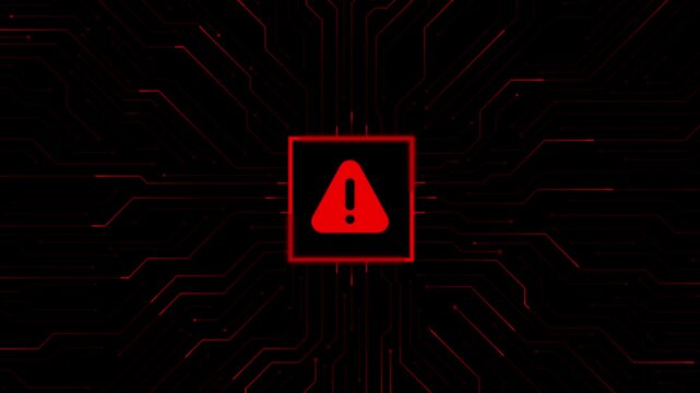Seamless loop Hacked Alert Cyber Attack on Computer Network Cybersecurity Vulnerability Data Breach