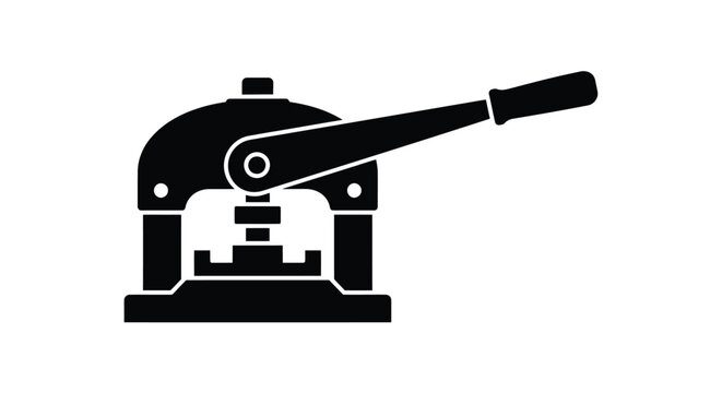 Simple black and white illustration of a manual hole puncher device