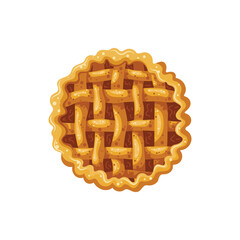 Pies illustration. Top view of delicious homemade pie. Bakery, pastry, food, restaurant, menu concept