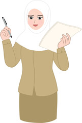 illustration of a muslim teacher