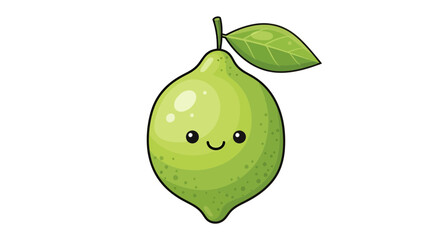 Charming lime illustration with a playful expression perfect for educational content