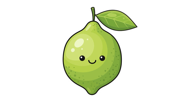 Charming lime illustration with a playful expression perfect for educational content