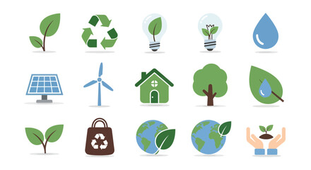 Eco-Friendly Iconography: A Visual Compilation for Sustainable Living and Renewable Resources