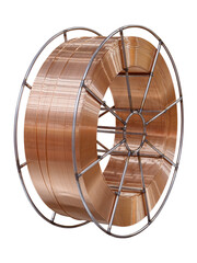 Spool with copper coated welding wire for semi-automatic welding machine