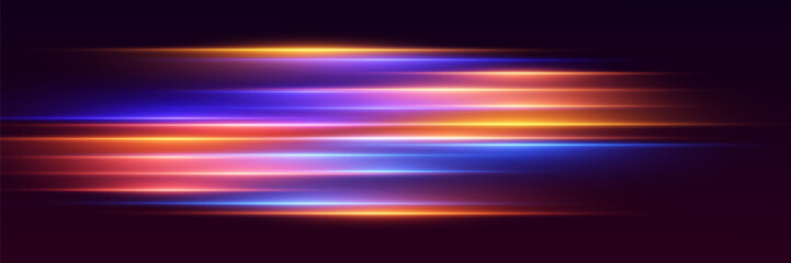 Glowing light trails with futuristic speed motion.