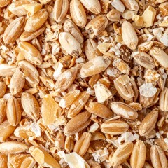 Macro wheat bran surface showing natural cereal grain texture and organic food detail
