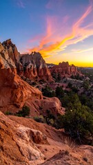 Obraz premium Kodachrome Basin State Parks Majestic Sunset - A Utah Landscape.