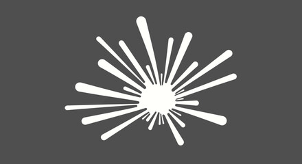 Obraz premium Abstract outburst illustration with grey background and white radiating elements