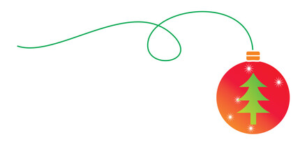christmas ball with ribbon