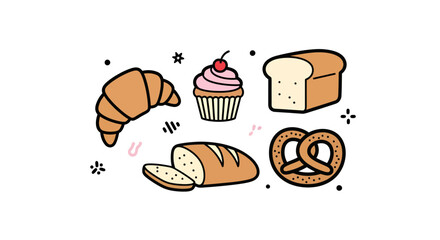 Delightful pastries and breads a charming illustration for bakery and café marketing promotion