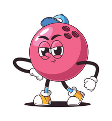 Serious comic bowling ball personage