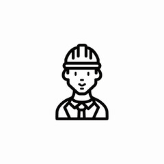architect with helmet icon sign vector