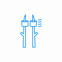 marshmalow on branch icon sign vector