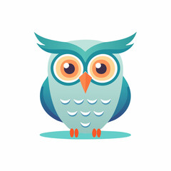 Fototapeta premium Stylized owl illustration with bright colors and smooth gradients perfect for kids