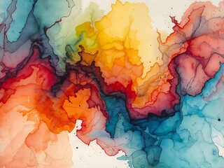Vibrant abstract watercolor swirls of color