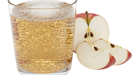 Apple cider drink isolated on transparent background