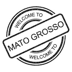 Welcome to Mato Grosso, Brazil, black vintage travel grunge rubber stamp from Brasil on transparent background, vector illustration	