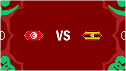 Tunisia And Uganda African Nations Morocco 2025 Flags Teams Countries African Football Symbol Logo Design Vector Illustration
