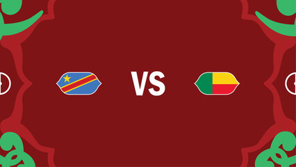 Congo And Benin African Nations Morocco 2025 Flags Teams Countries African Football Symbol Logo Design Vector Illustration