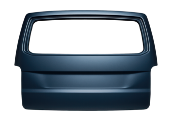 Van trunk lid featuring a broad horizontal crease.