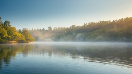 Fototapeta premium morning mist over the river