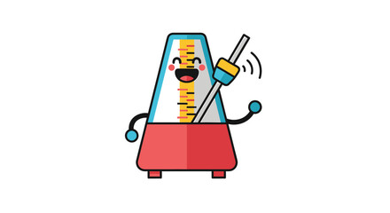 Fototapeta premium A funny cartoon vector illustration of a child's toy building tools set with a red and yellow paint roller