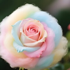 4k high quality Ai generative HD art work photo realistic cotton candy sweet soft adorable fluffy colorful pastel cloud permen kapas background marshmallow cute flower rose petal rainbow