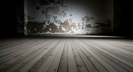 pared de fondo oscuro con mesa vacía, para montaje de producto