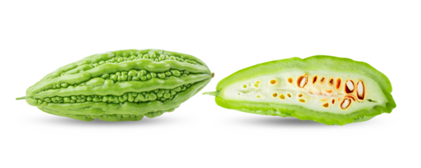 Bitter melon on transparent png ( image from camera )