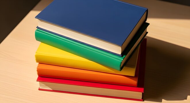 Cuatro libros aislados sobre fondo blanco.