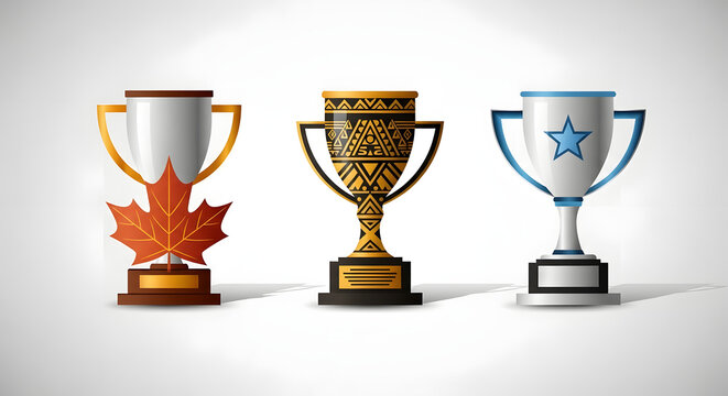 North American Football Championship Trophy and National Symbols - Powered by Adobe