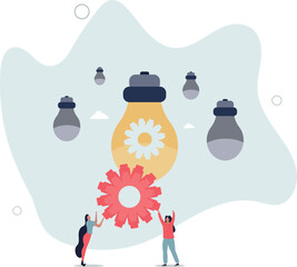 Creative business idea, implementation of innovation.life and employment of people.